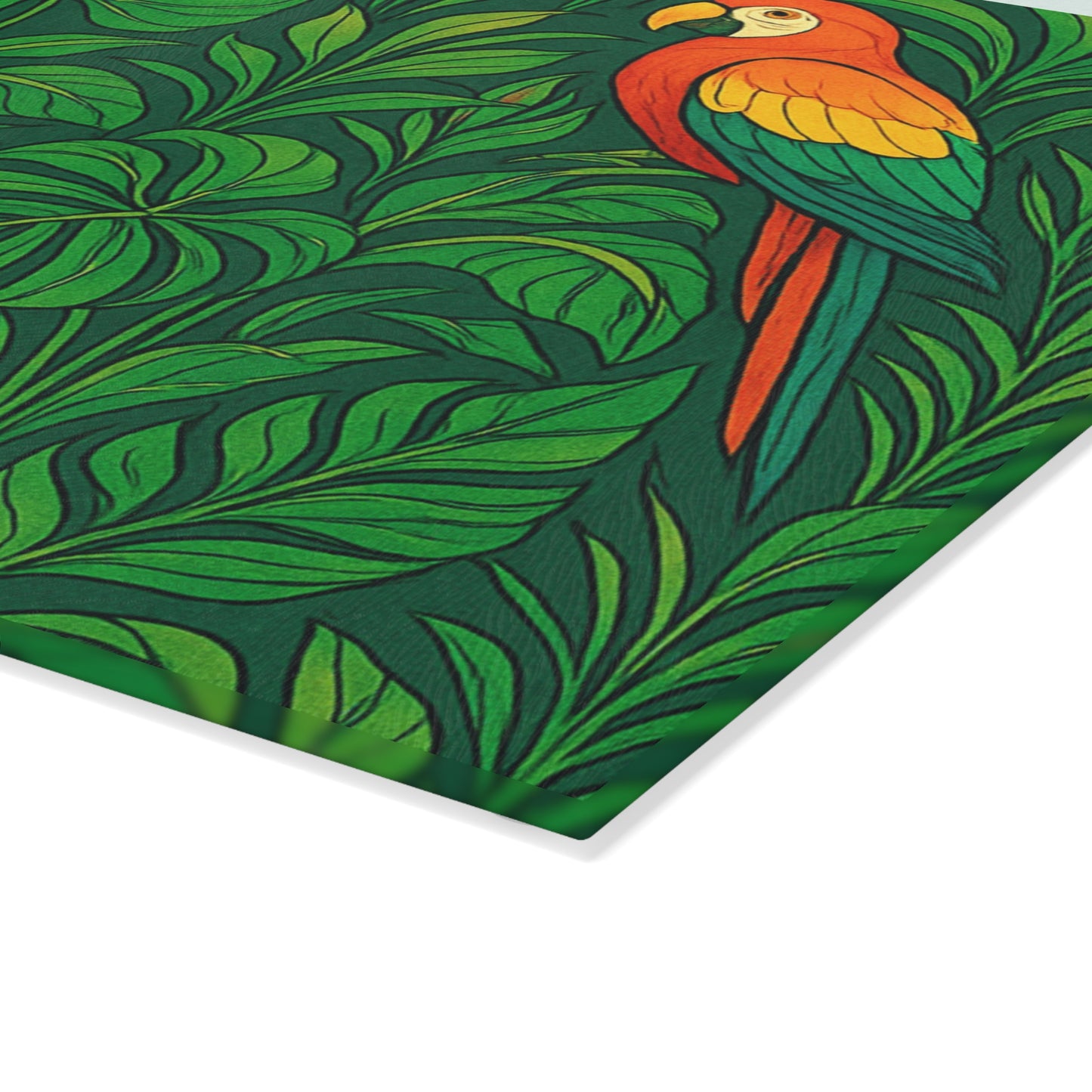 Glass Cutting Board, 2 sizes - Parrot Family