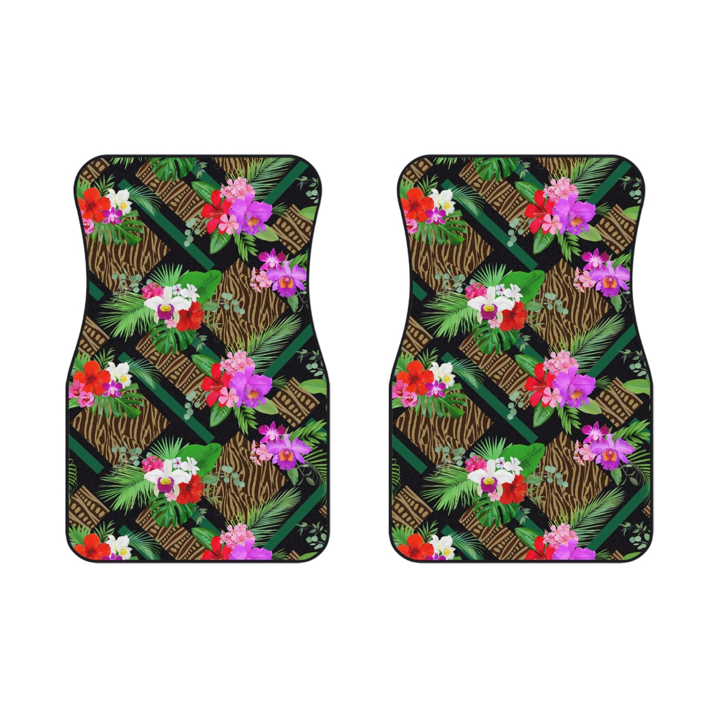 Tropical Tiki Orchids Front Car Mats - SET of 2