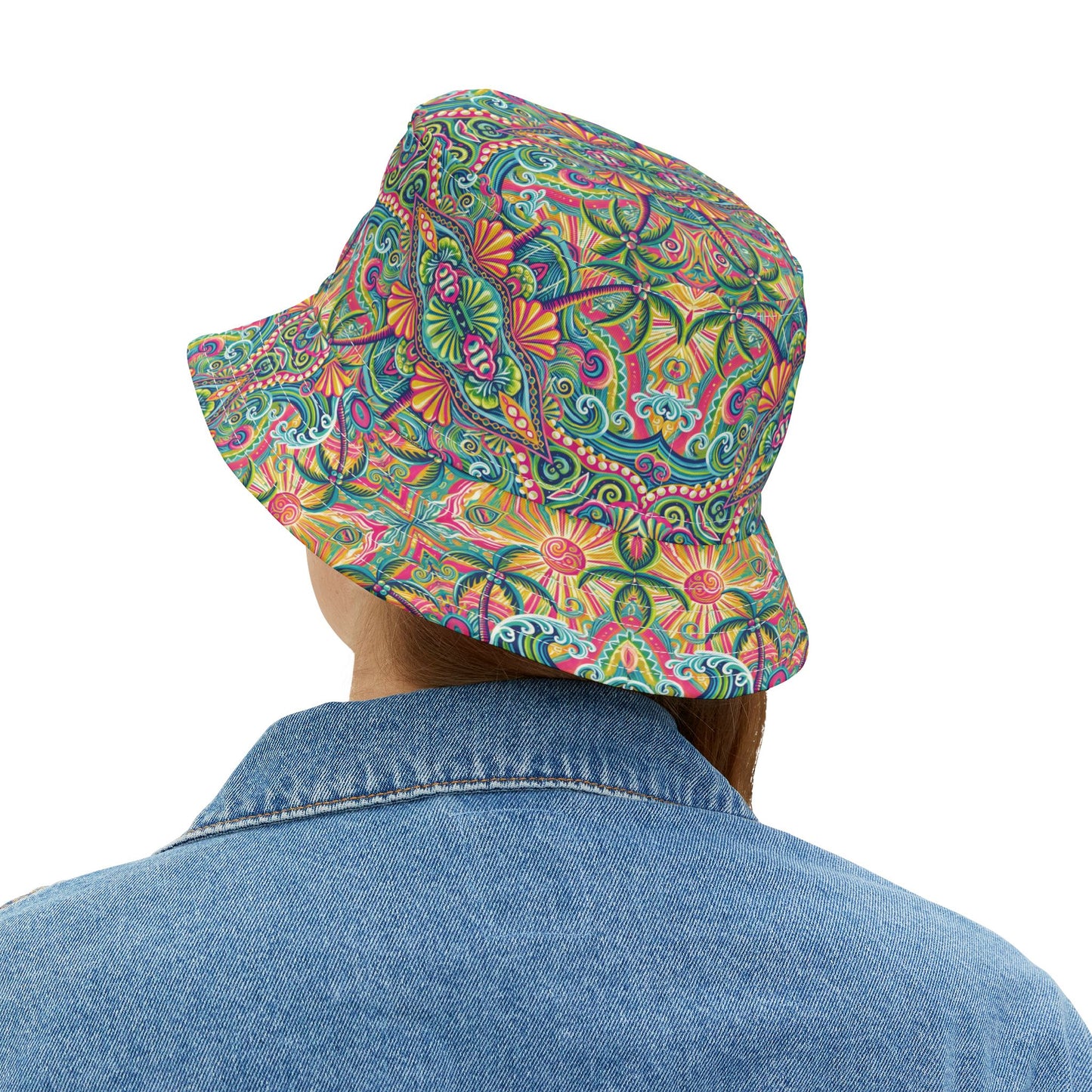 Tropical Polyester Bucket Hat, 2 Sizes - Kaleido Bay