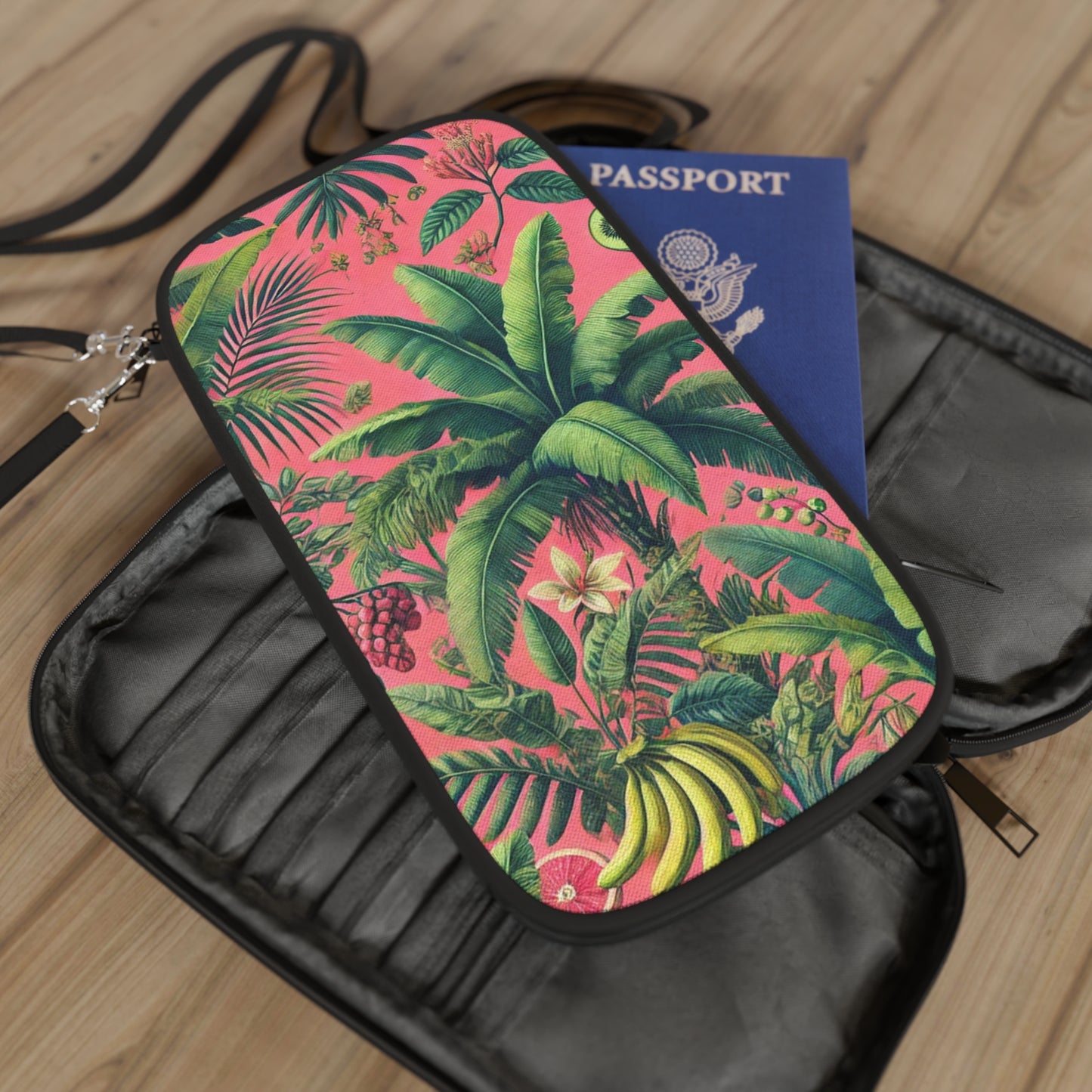 Passport Wallet – Perfect for Travelers & Adventurers / Tropical Fruits Pink