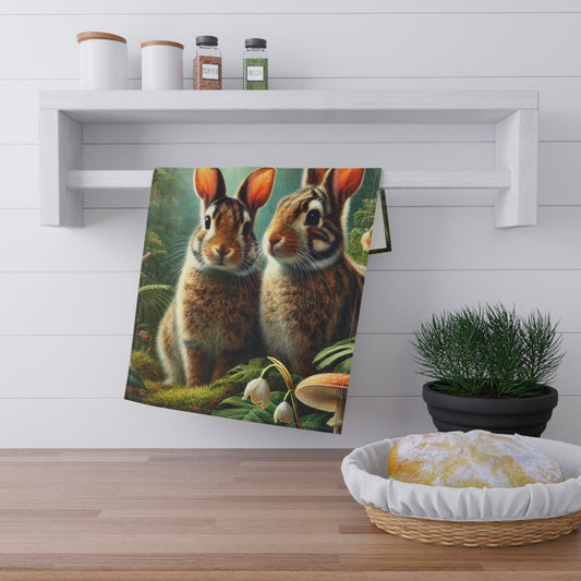 Tropical Tea Towels – Paradise Kitchen Decor / Tropical Sumatran Rabbits