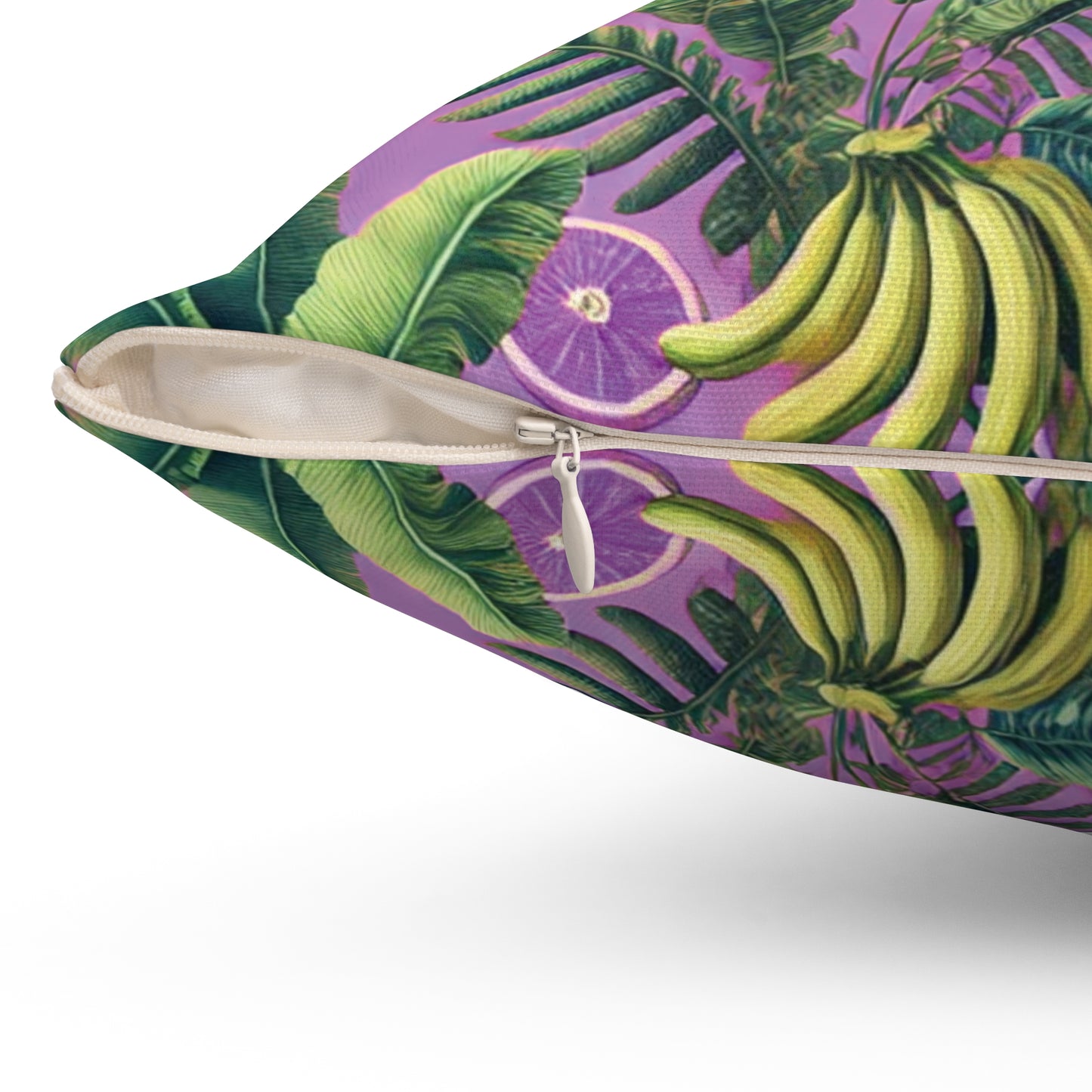 Decorative Pillow - Accent Cushion, 4 Sizes / More Tropical Fruit, Deep Lilac