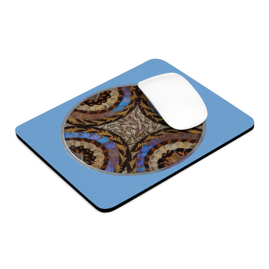 Tropical Mouse Pad, 2 Shapes - Beach Vibes for Home Office & Gamer / Real Butterfly Wing Art, Lt. Blue