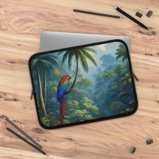 Tropical Laptop Sleeve, 5 Sizes - Perfect for Beach Lovers & Students / Sleeping Parrot Beauty