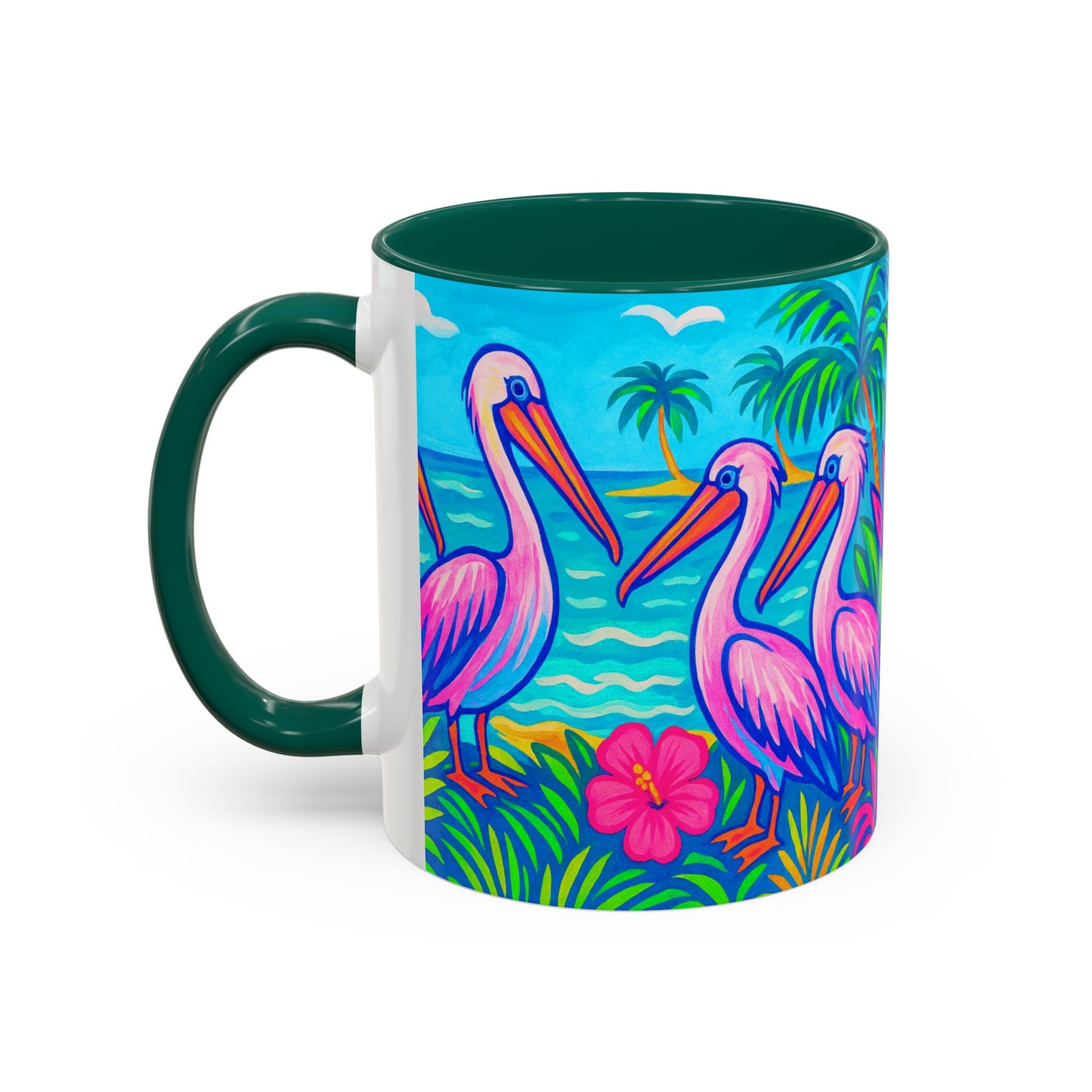 Accent Color Coffee Mug, Many Colors - 11oz & 15oz / Pelican Party
