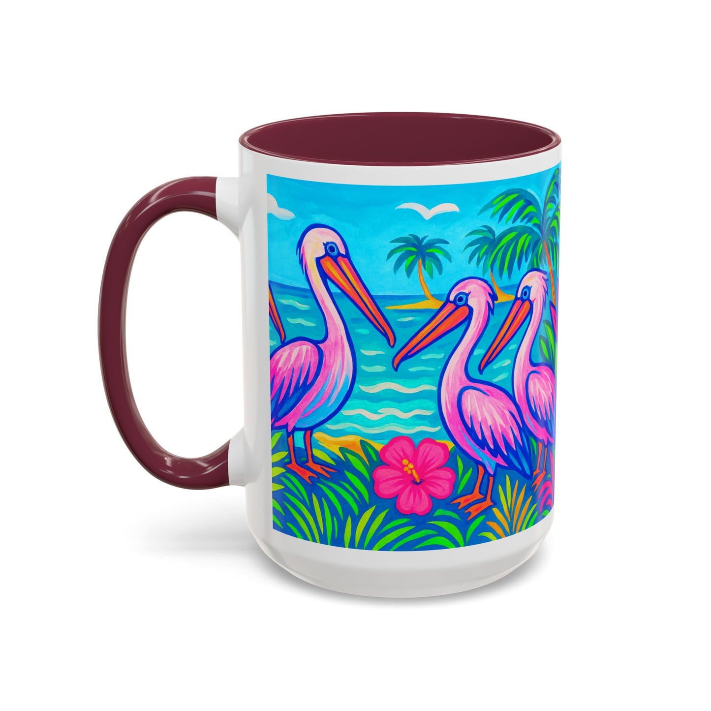 Accent Color Coffee Mug, Many Colors - 11oz & 15oz / Pelican Party