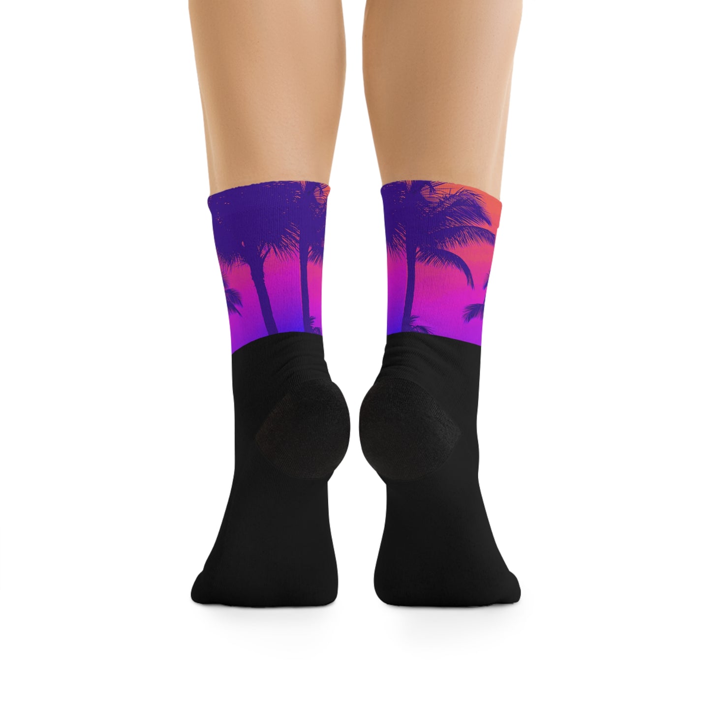 Recycled Poly Socks, Palm Glow Pop