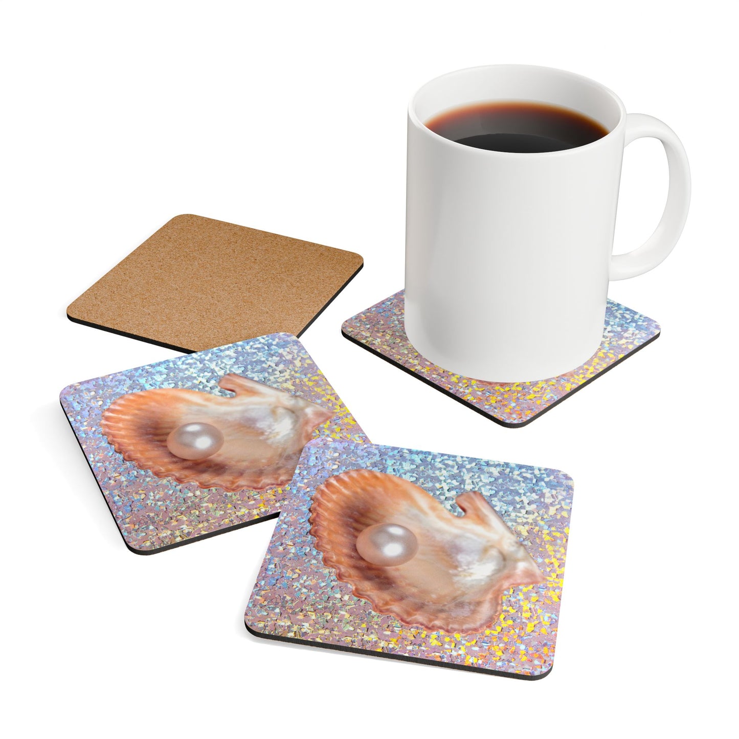 Coaster Set - Disco Peach Pearl Oyster