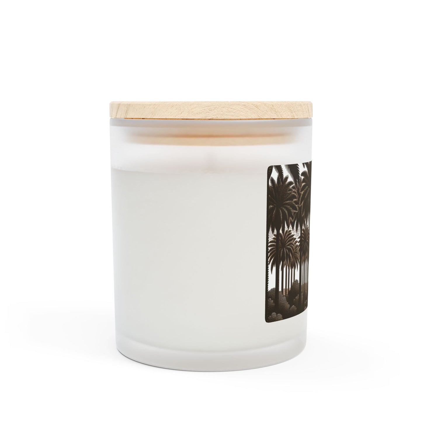 Frosted Glass Candle, 11oz - Woodcut Palm Grove