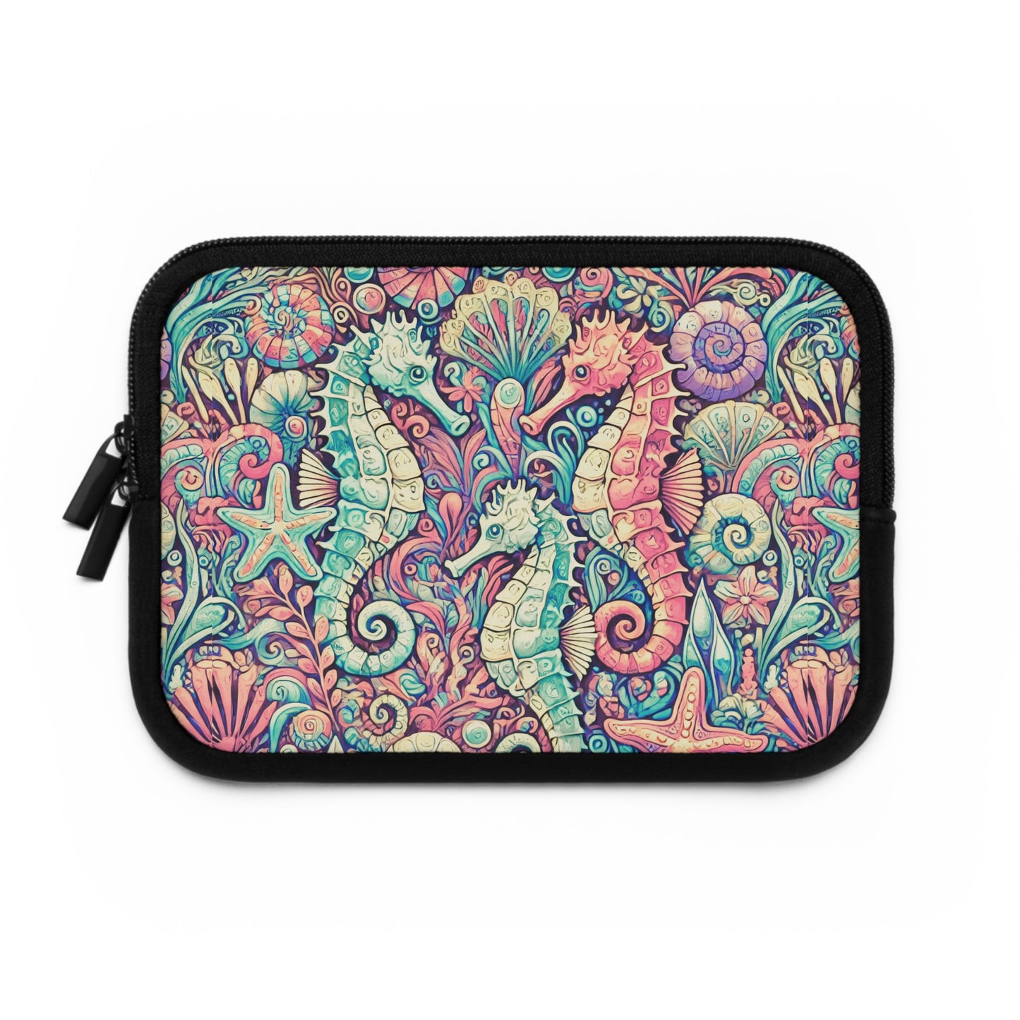 Tropical Laptop Sleeve, 5 Sizes - Perfect for Beach Lovers & Students / Seahorses, Retro