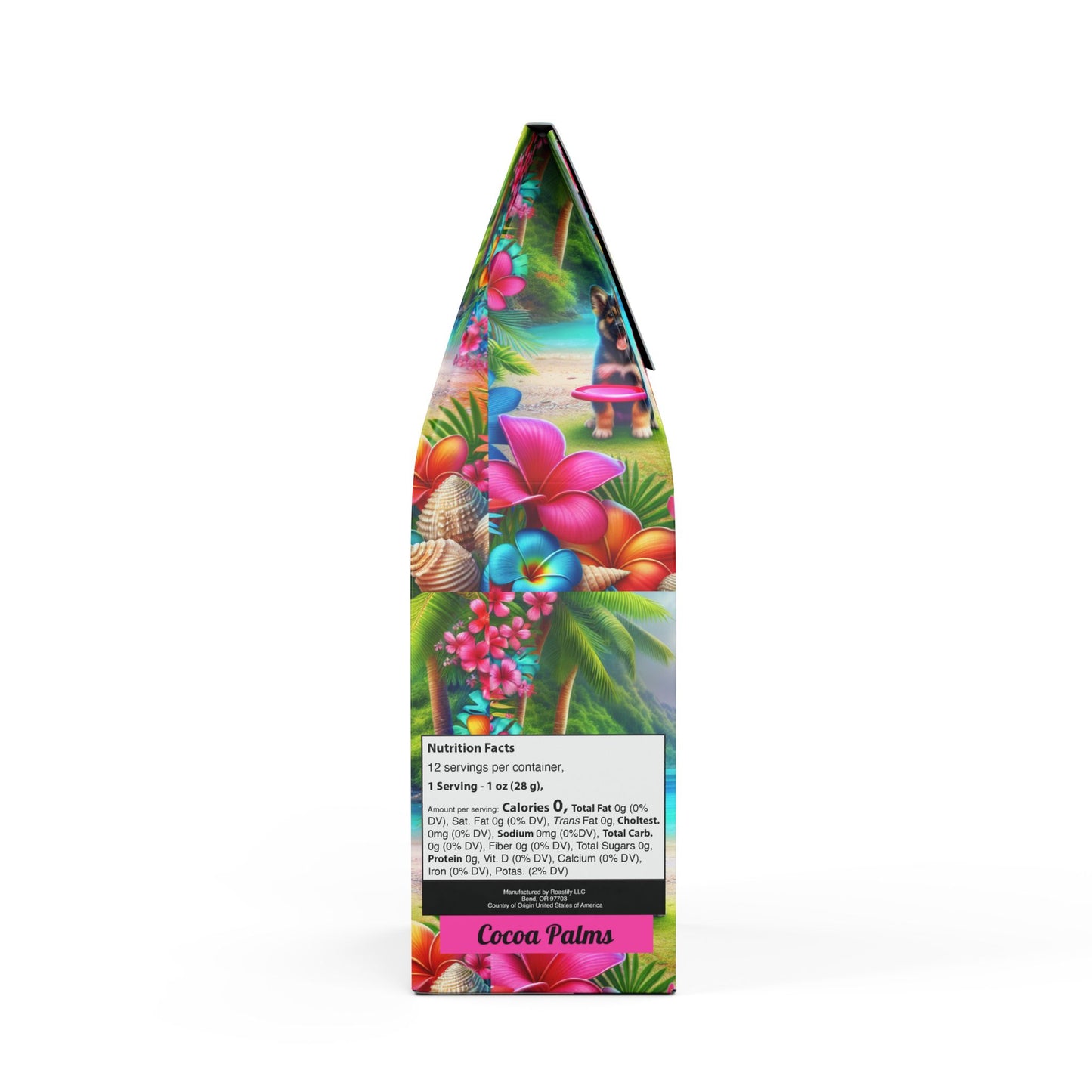 Cocoa Palms Blend™ (Medium-Dark Roast) Specialty Grade Craft Coffee / Beach Dogs Playing Frisbee