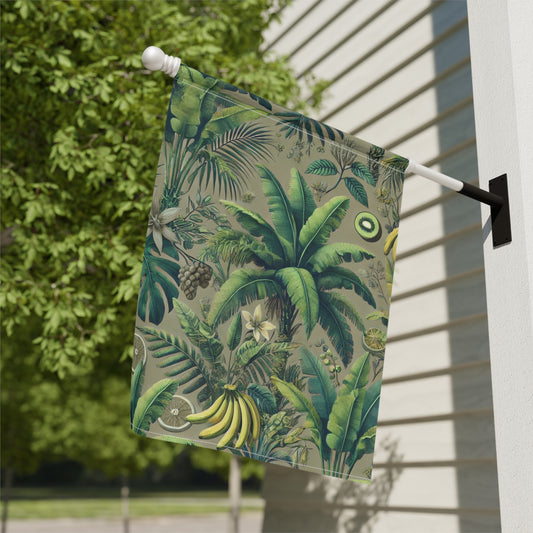 Tropical Garden Flag  - Perfect for Outdoor Decor / More Tropical Fruit, Taupe