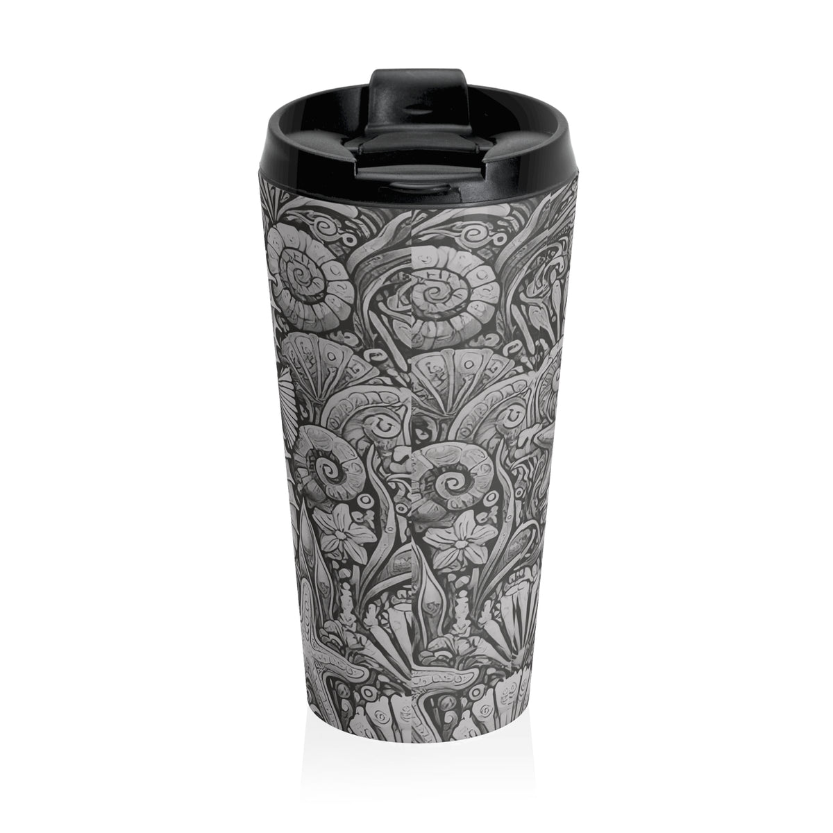 15 oz. Stainless Steel Travel Mug / Seahorse Trio Noir