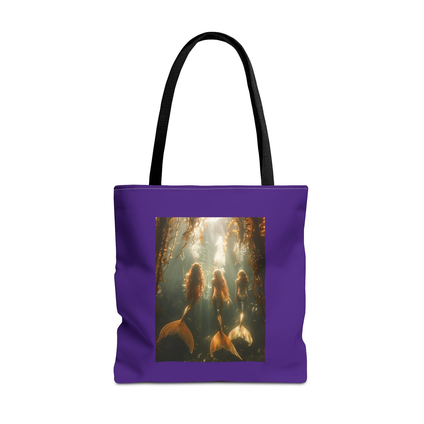 Three Mermaid Sisters, Purple Tote Bag - 3 Sizes