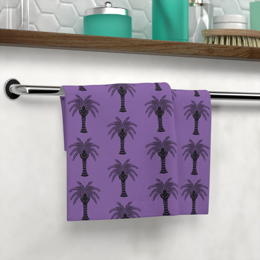 Face Towel - Stylized Palm lt purple