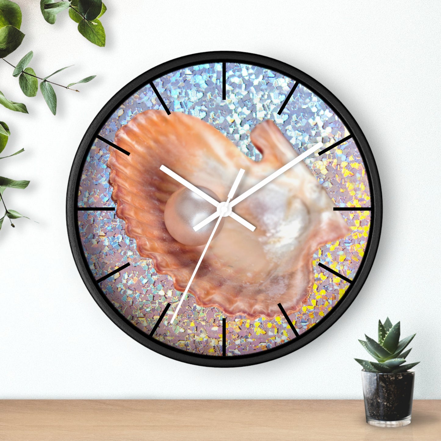 Wall Clock, Disco Peach Pearl Oyster, Hands/Base Variants