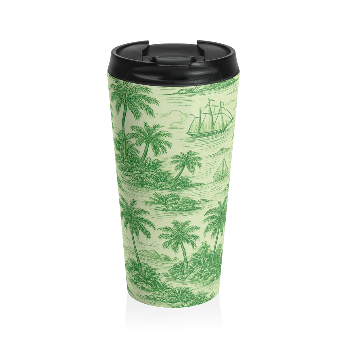 15 oz. Stainless Steel Travel Mug / Faraway Trip, Green