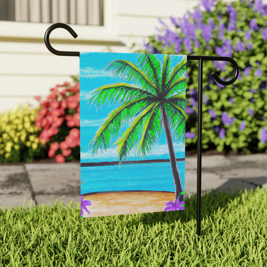 Tropical Garden Flag - Perfect for Outdoor Decor / Midnight Flowers, Navy