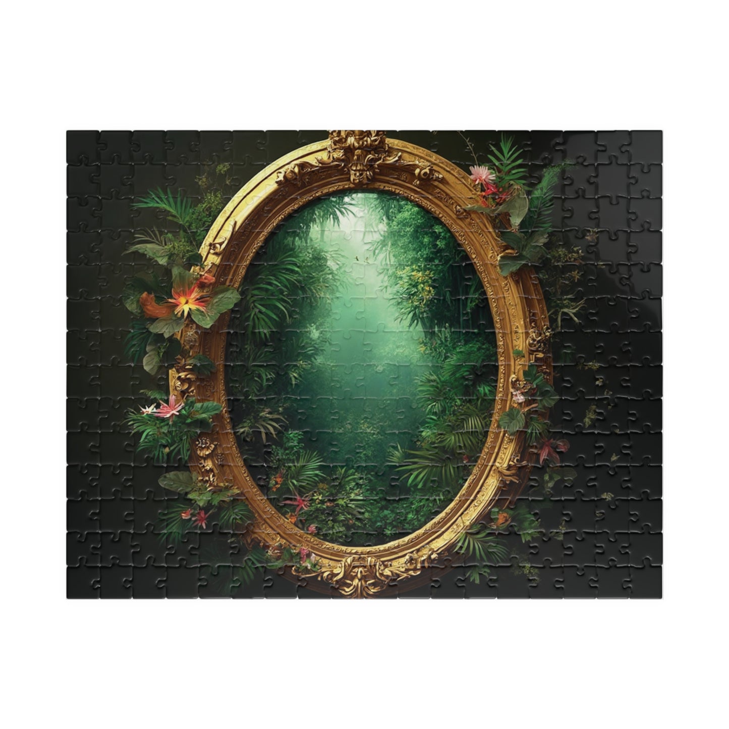 Golden Portal to Paradise Tropical Puzzle, 4 Sizes - Relaxing Jigsaw for Island Vibes