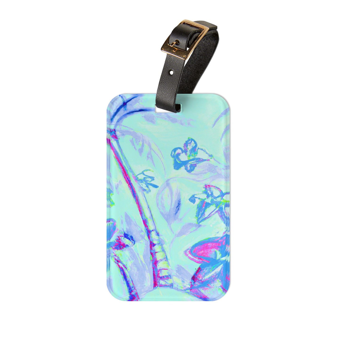 Luggage Tag - Tropical Doodles/Blue
