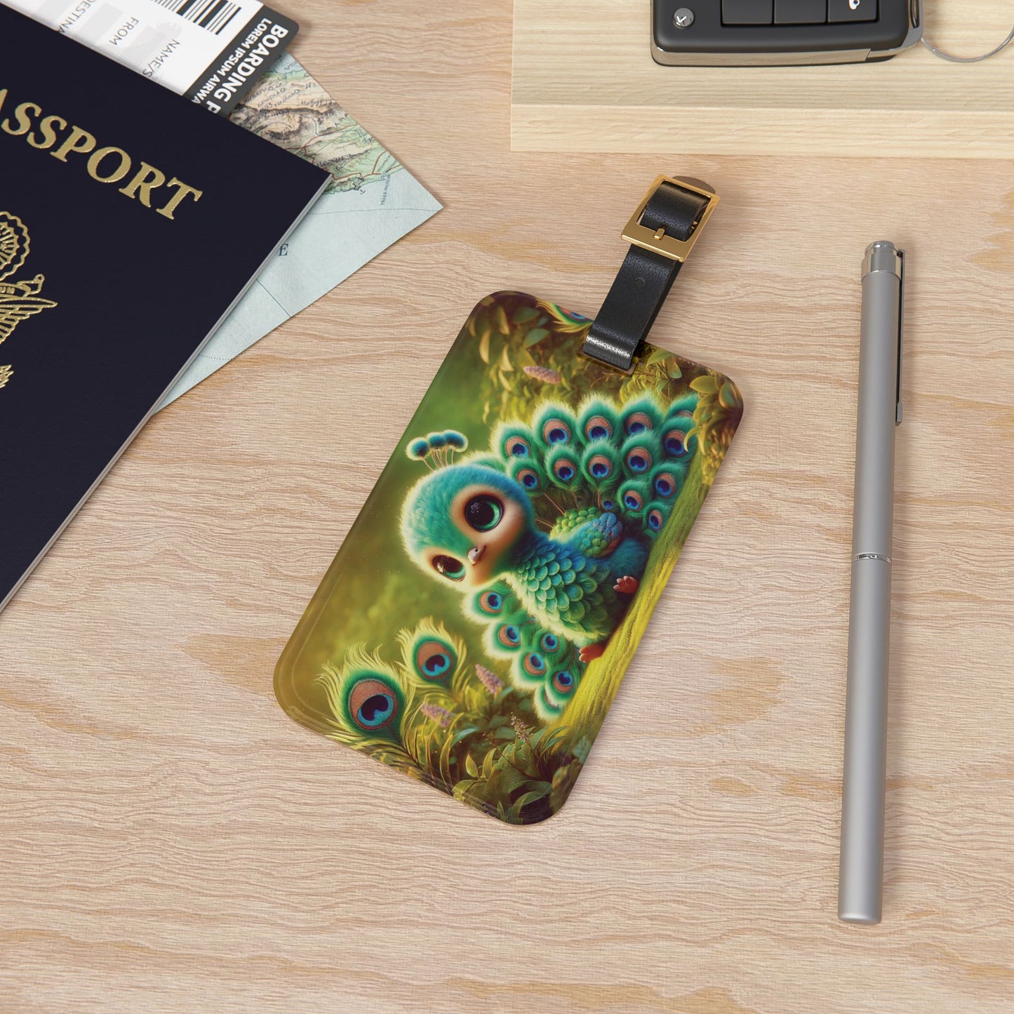 Luggage Tag - Baby Peacock