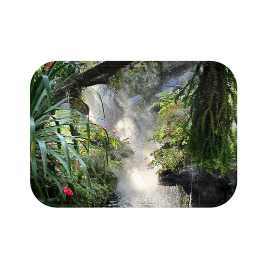 Tropical Bath Mat | Fun and Colorful Bathroom Decor / Misty Rainforest River