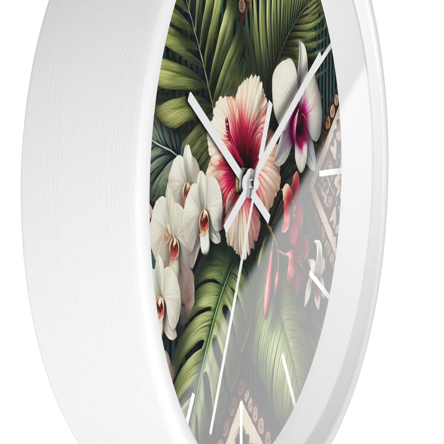 Tiki Orchids Wall Clock – Fun Home Decor for Nature Lovers, 6 Variants