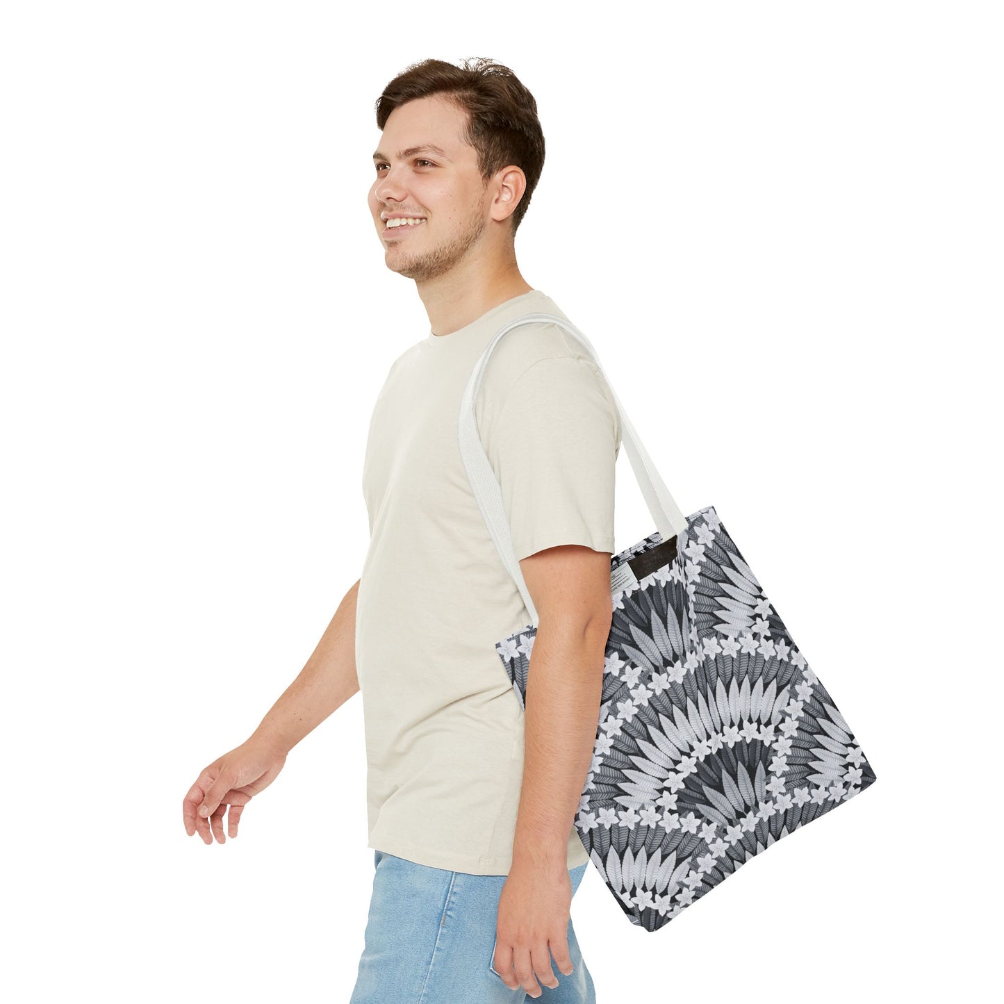 Plumeria and Palms BlackTote Bag - 3 Sizes