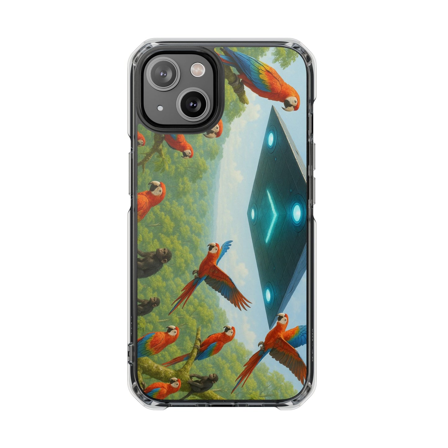 UFO and Macaws Magnetic Clear Phone Case, Many Models