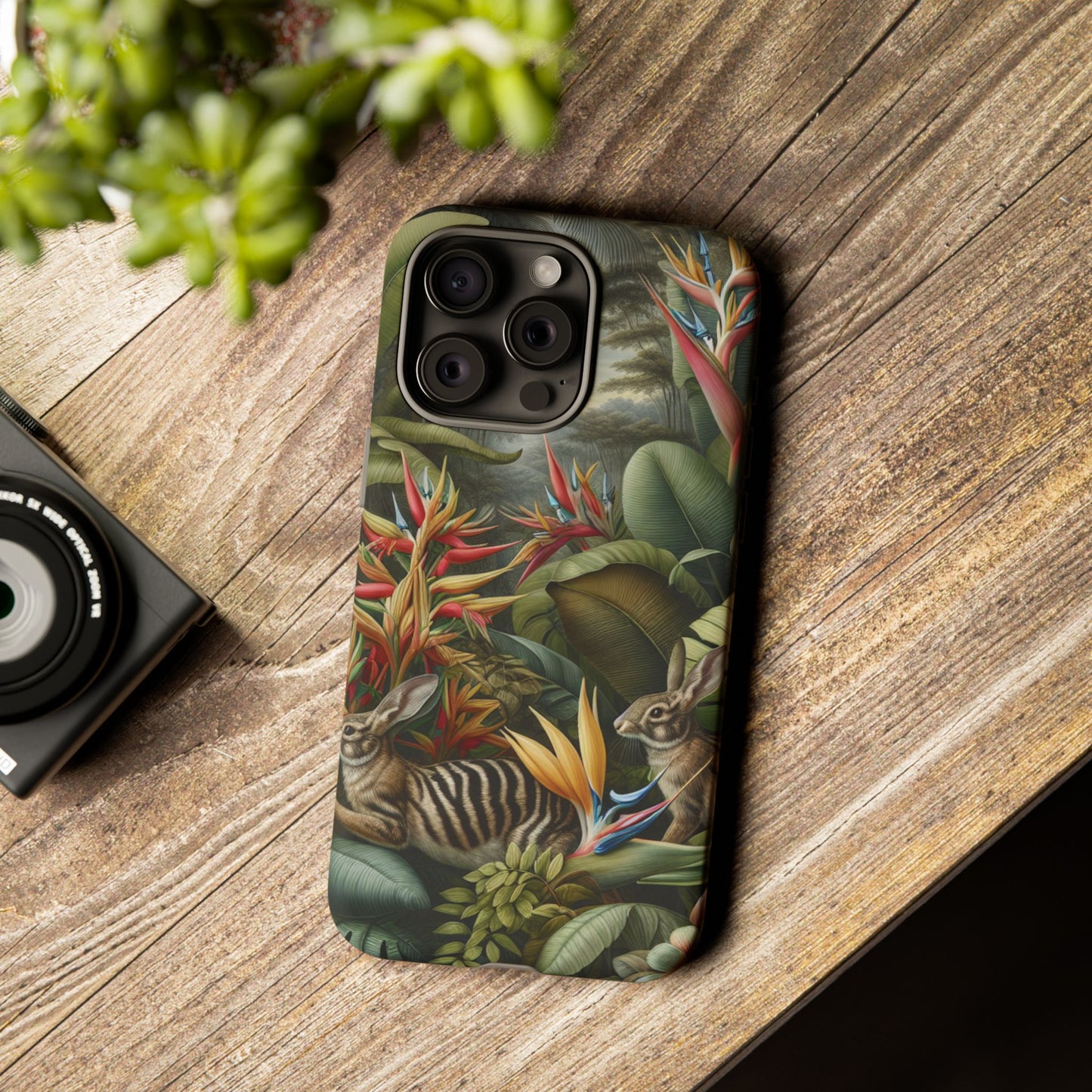Rainforest Rabbit Outing Phone Case - Tough Cases with Summer Vibe