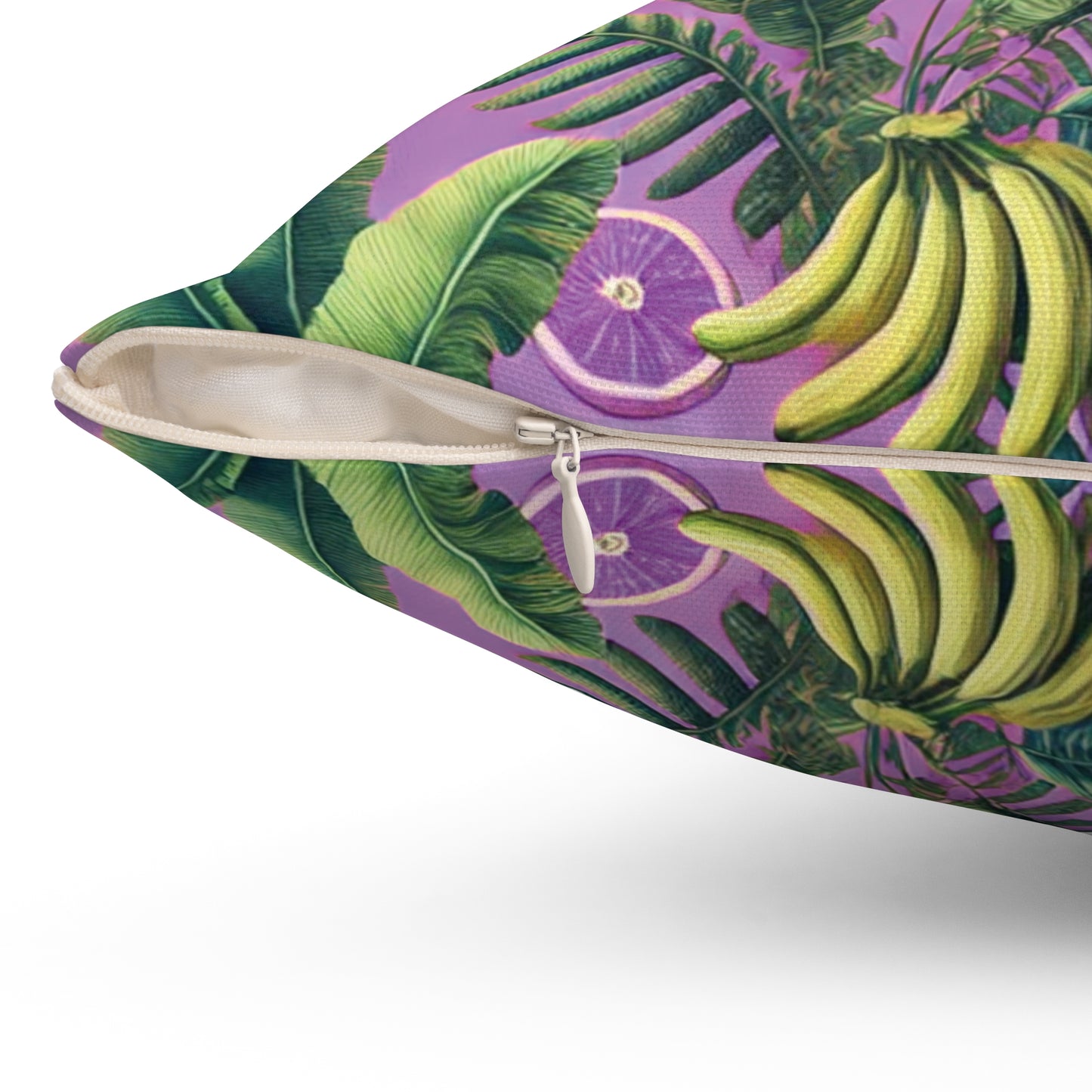 Decorative Pillow - Accent Cushion, 4 Sizes / More Tropical Fruit, Deep Lilac