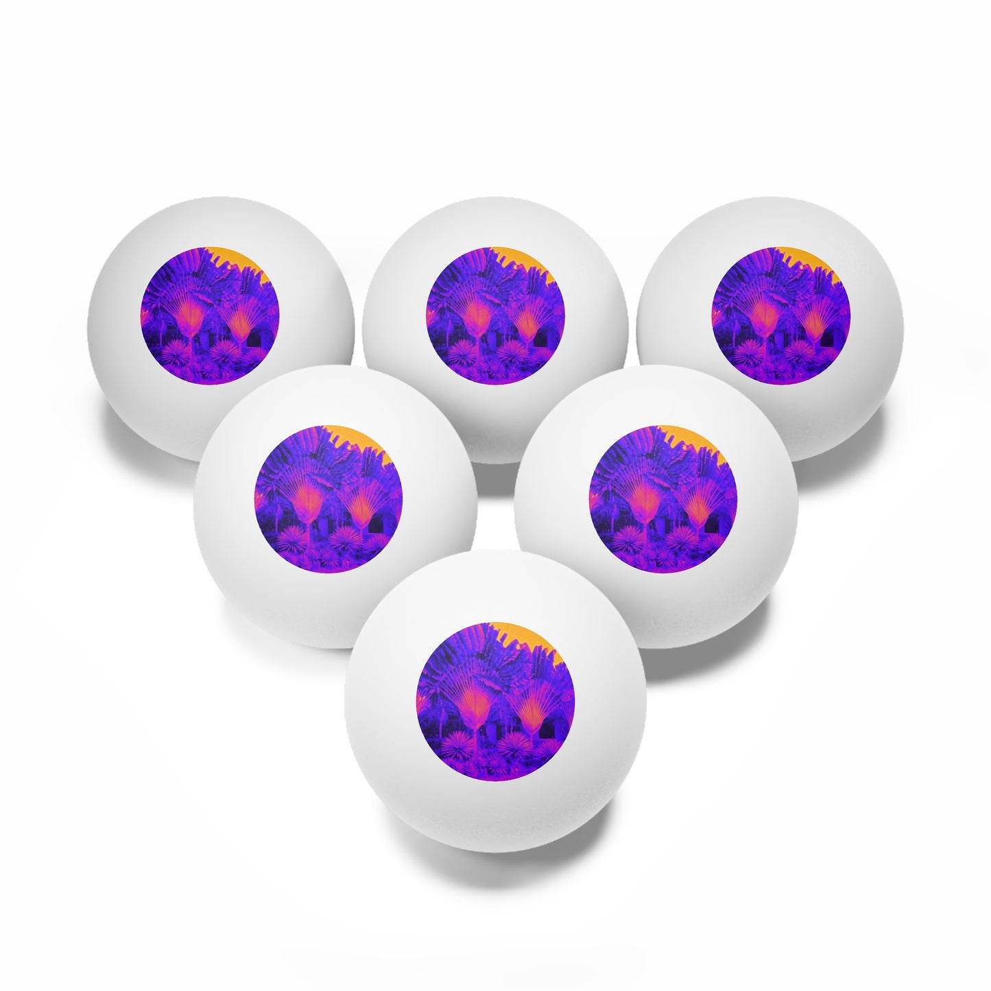 Tropical Paradise Ping Pong Balls - 6 Pack with Heatwave Fan Palms