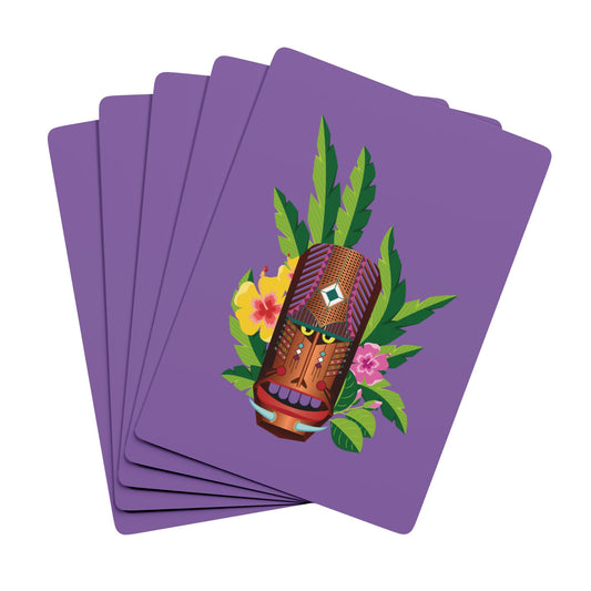 Poker-Sized Playing Cards - Tiki Boss Loika, lt purple