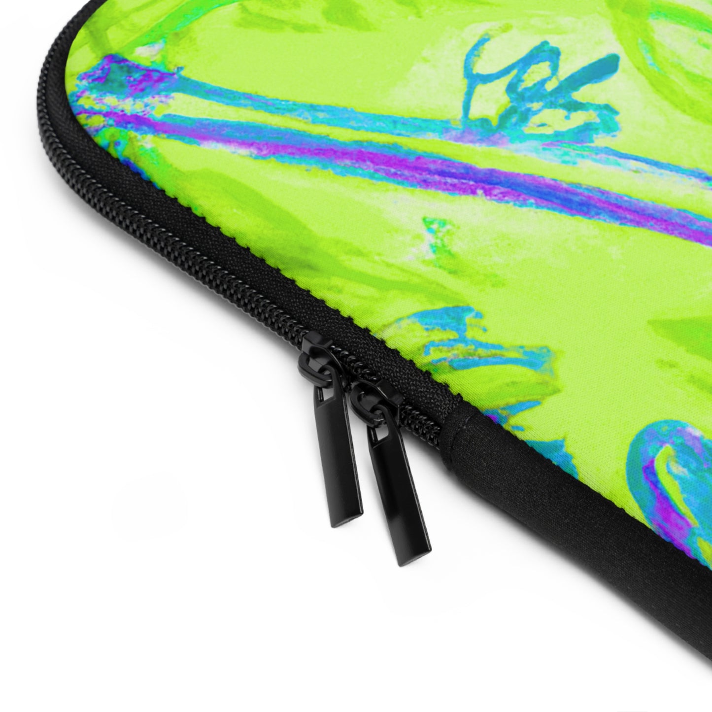Tropical Laptop Sleeve, 5 Sizes - Perfect for Beach Lovers & Students / Tropical Doodles, Lime