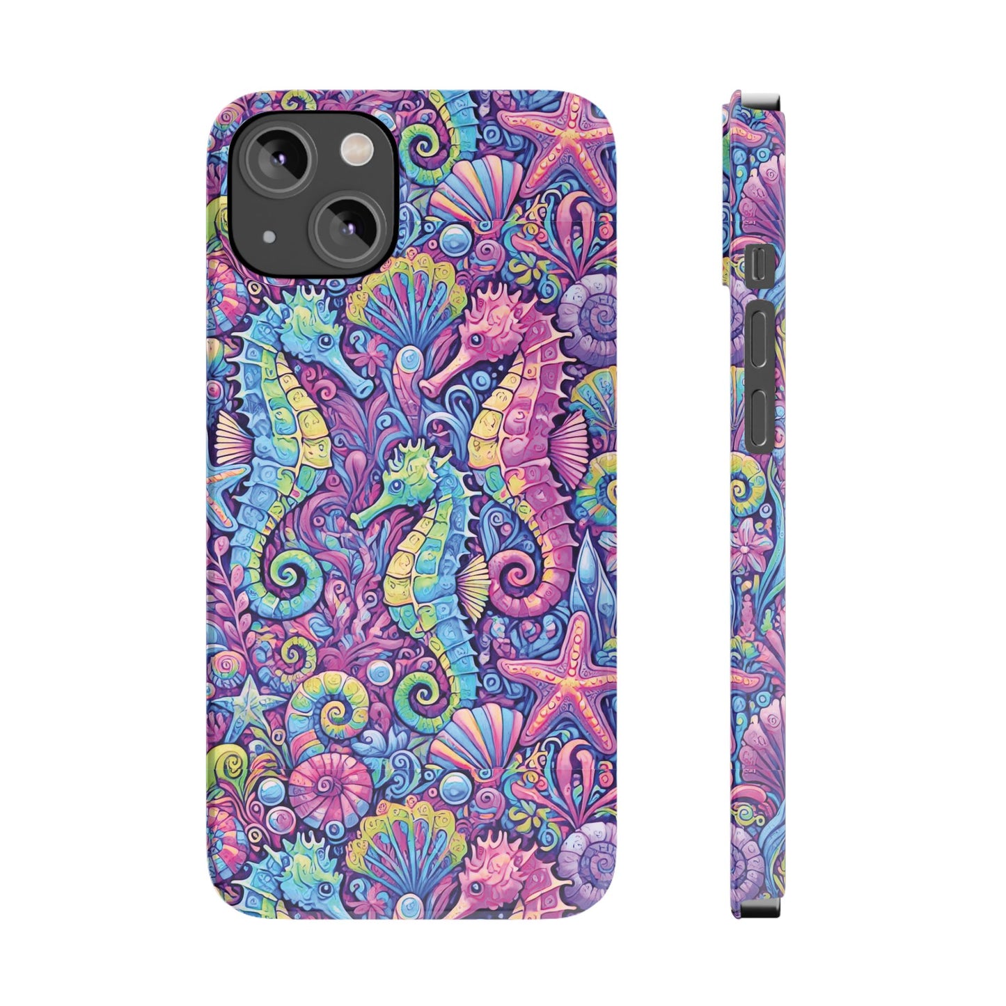 Slim Phone Cases - Seahorses, Fantasy POP