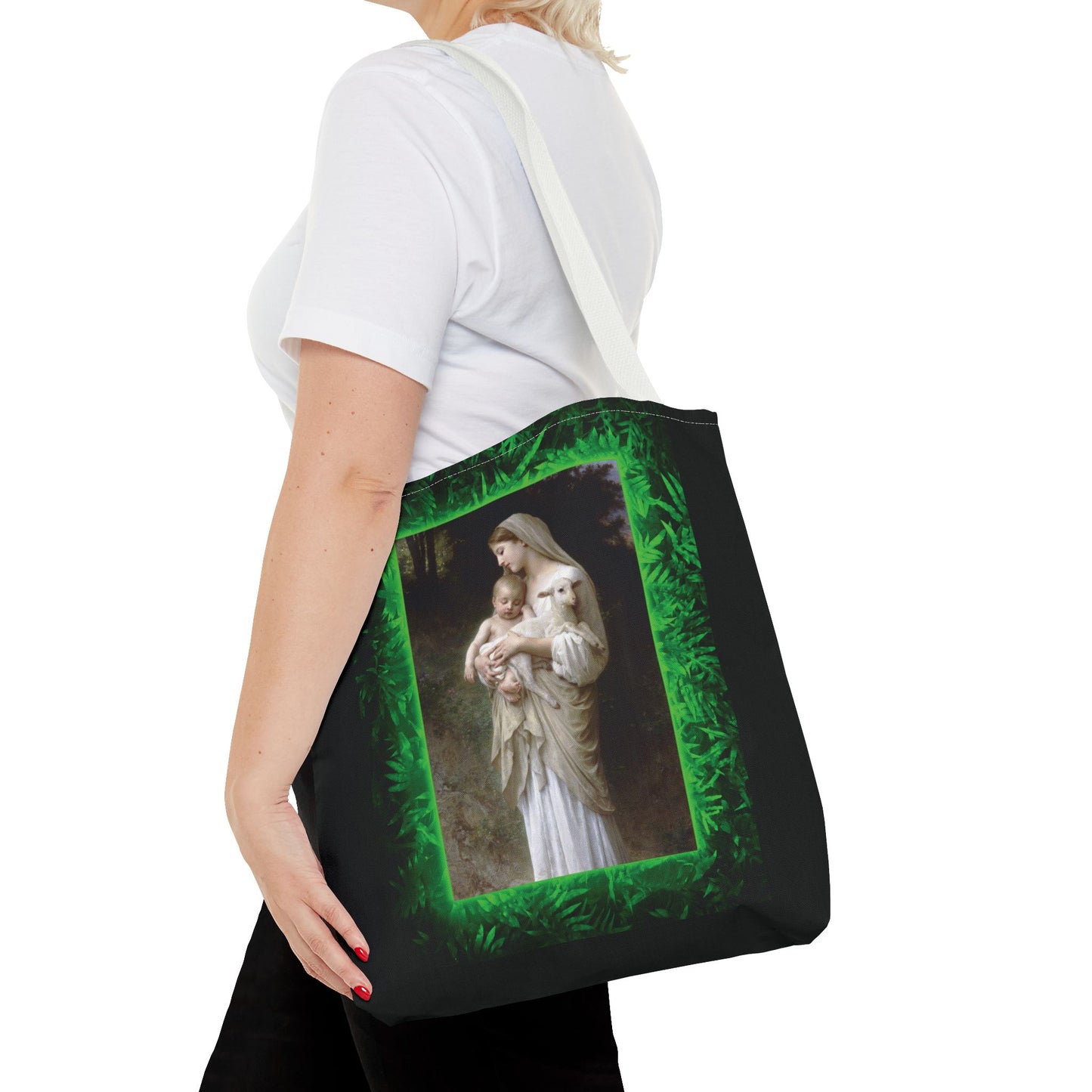 Religious Mary, Jesus and Lamb Tote Bag - 3 Sizes