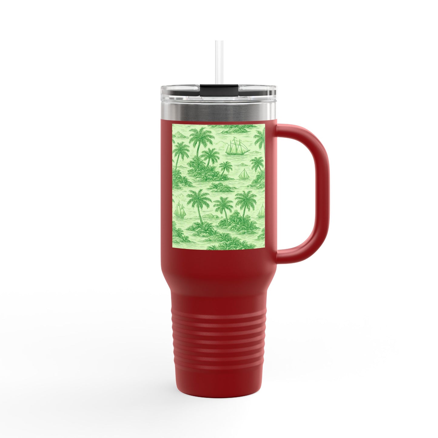 Insulated Travel Mug, 40oz / Faraway Toile/Green - Perfect for Outdoor Adventures