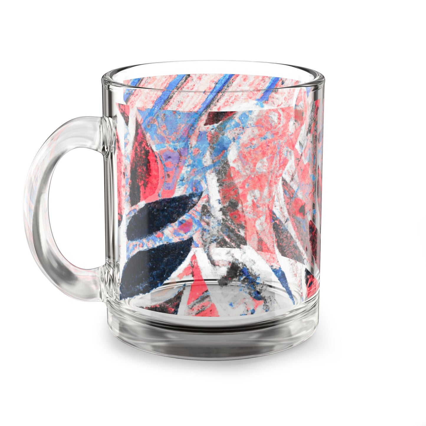 Tropical Glass Mug - 10oz Coffee Cup / Amazon Whimsy, Red