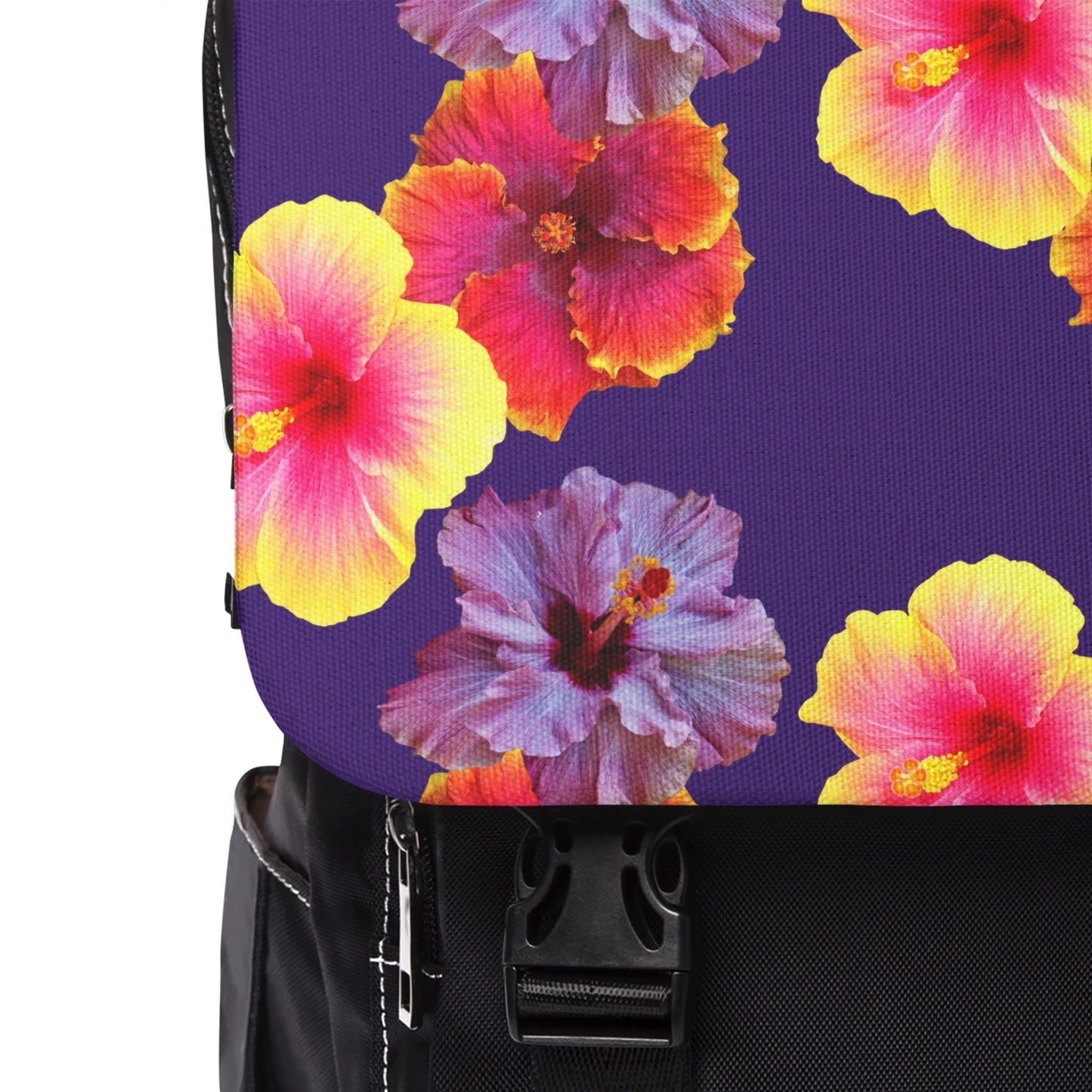 Hibiscus Flowers Trio/Purple Casual Backpack - Perfect for Everyday Adventures