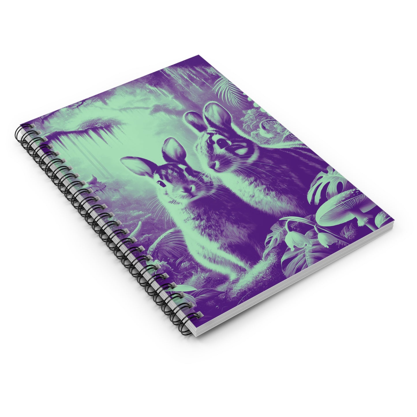 Spiral Notebook - Tropical Sumatran Rabbits/Minty