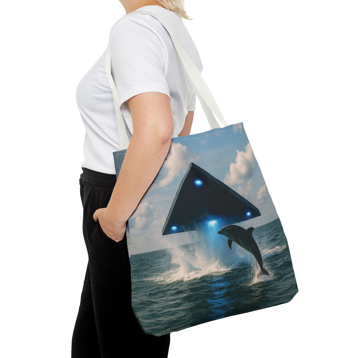 UFO and Dolphiin Tote Bag - 3 Sizes