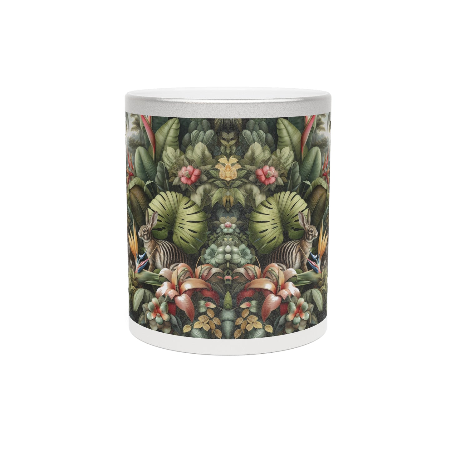 Tropical Metallic Mug, Gold or Silver - Rainforest Rabbit Outing