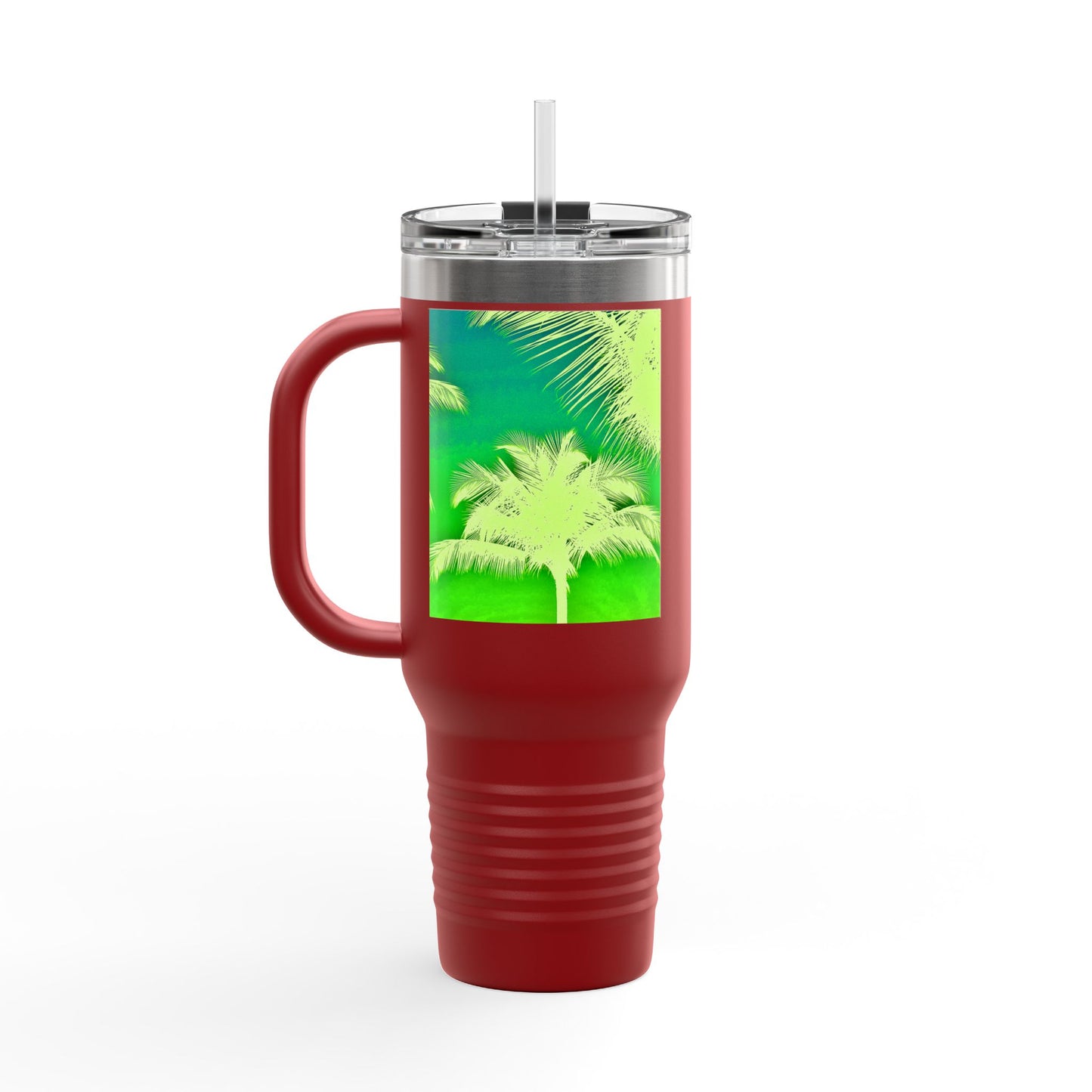 Insulated Travel Mug, 40oz / Palm Glow Green - Perfect for Outdoor Adventures
