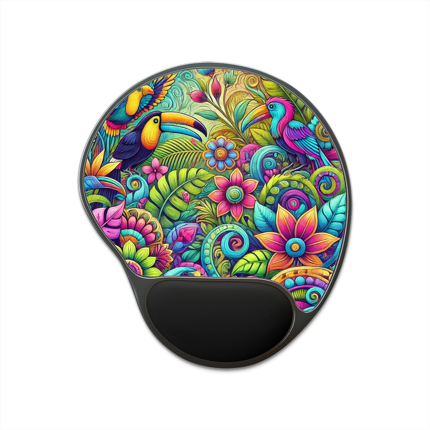 Rainforest Music Mouse Pad with Wrist Rest – Ergonomic Design for Comfort and Style
