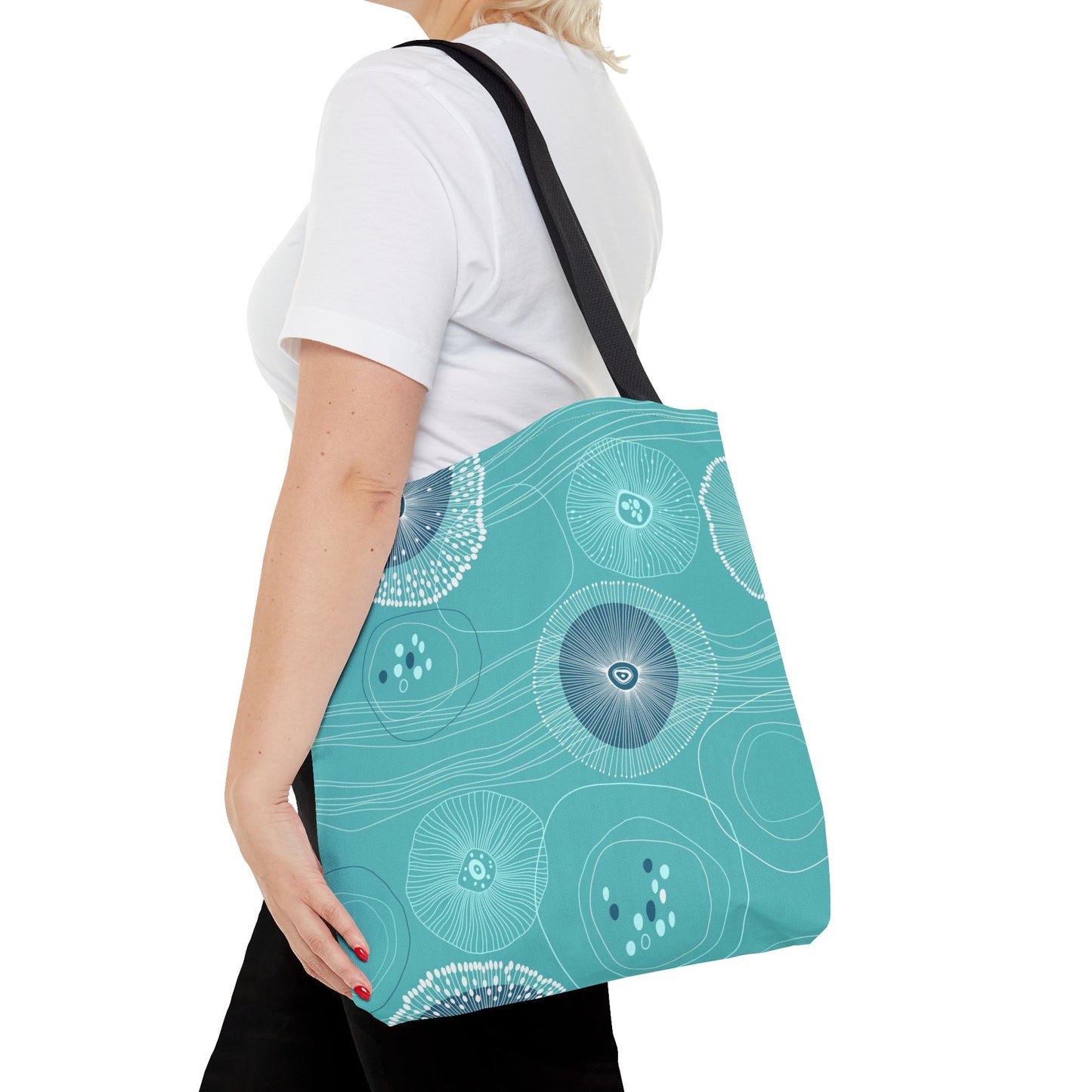 Plankton Drift Teal Tote Bag - 3 Sizes