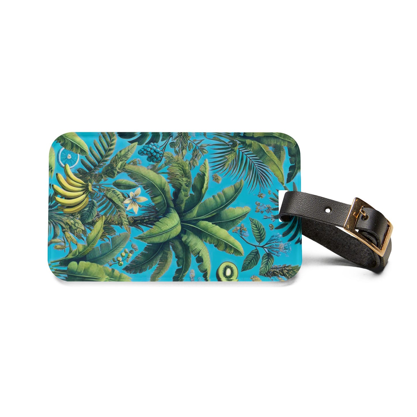 Luggage Tag - More Tropical Fruit, Aqua Blue