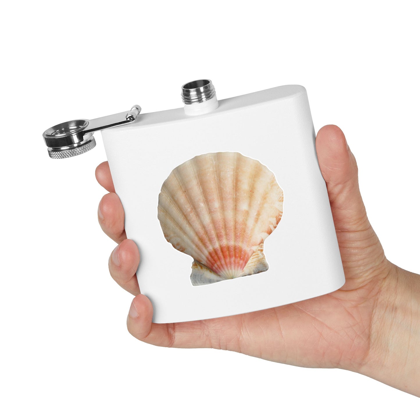 Tropical Stainless Steel 6 oz. Flask, Many Colors  – Rea Scallop Shell