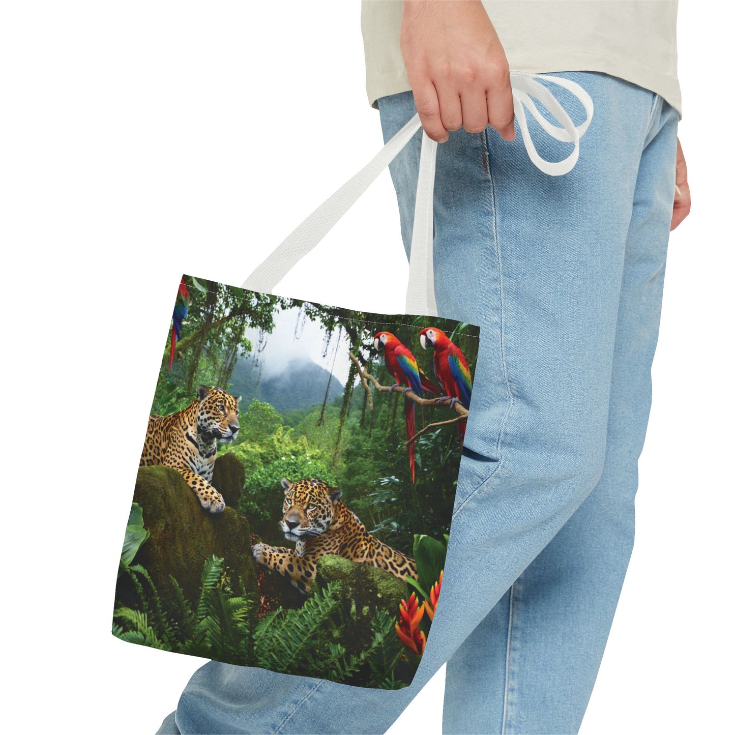 Jaguars and Parrots Tote Bag - 3 Sizes