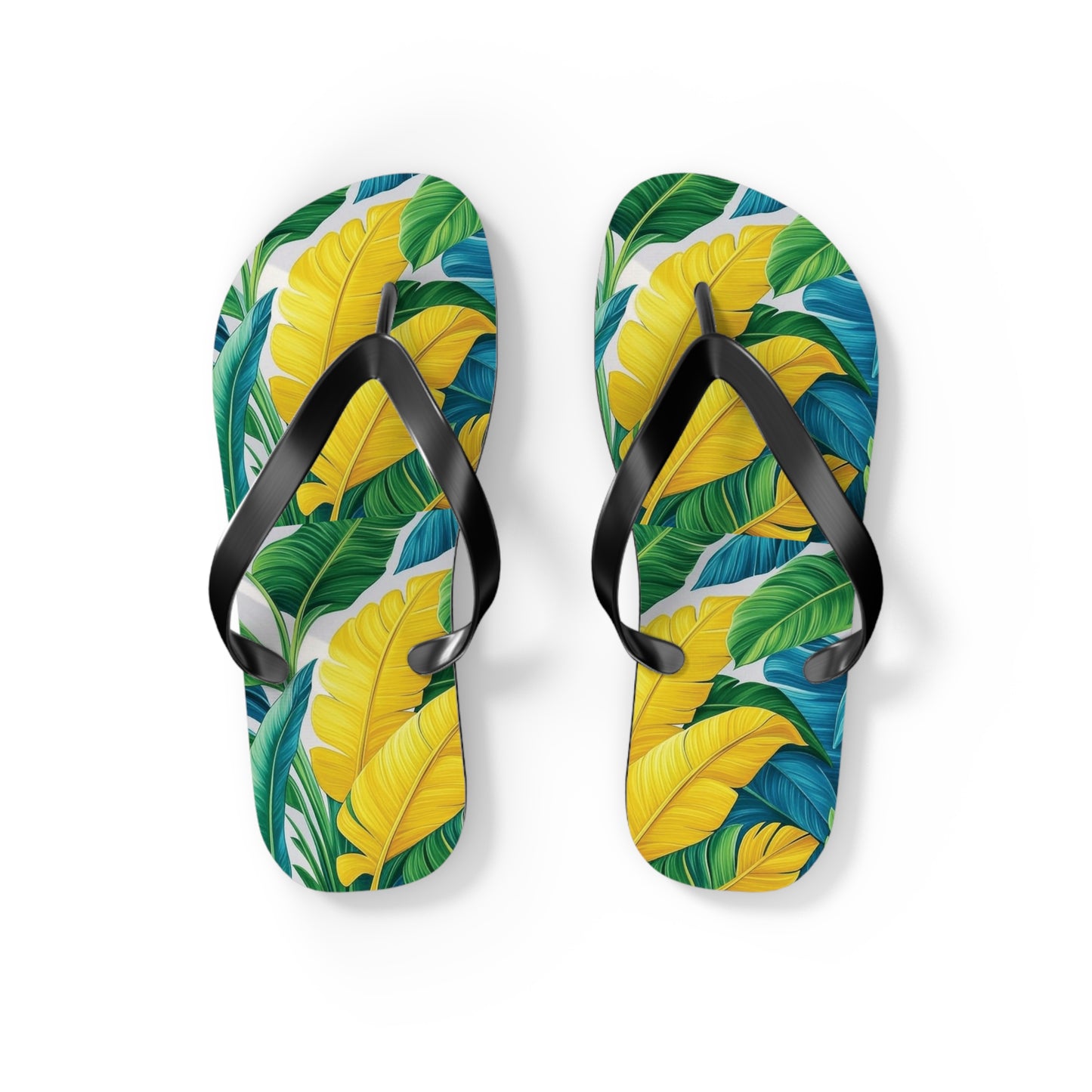 Flip Flops - Yellow Tropical Leaves