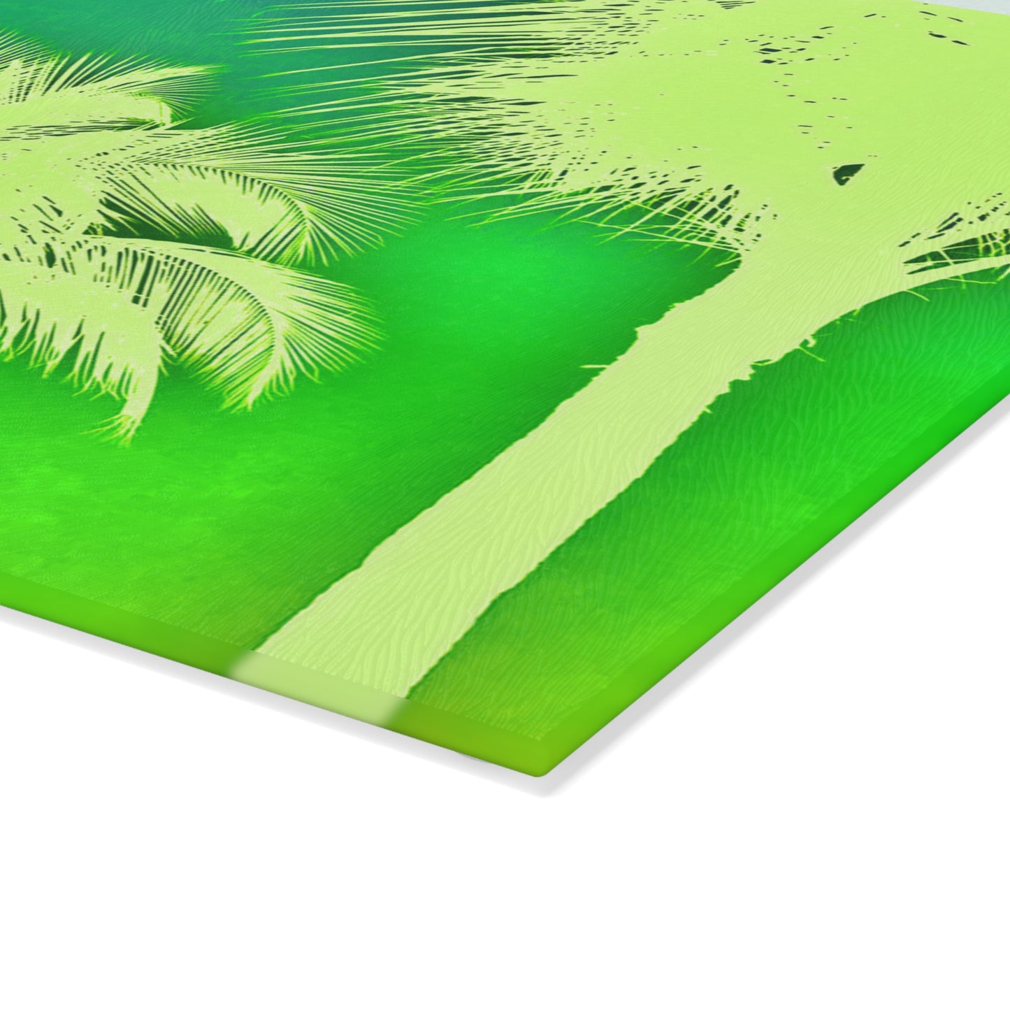 Glass Cutting Board, 2 sizes - Palm Glow/Green